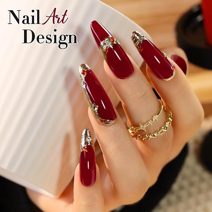 Double Rhythm Gel Polish 15ML Jelly Sheer Pastel Light Milky Color Pearl White Bottle 1 PC 0.5 OZ Full Size Nail Art Salon at Home (Burgundy Red-D1490)