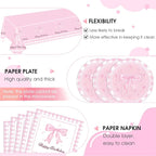 Pink Bow Party Decorations, Coquette Birthday Decorations Pink Bow Napinks - Image 4