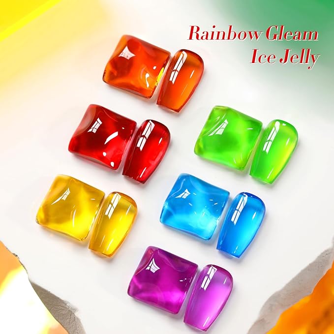 Born Pretty Neon Jelly Gel Polish Halloween Gel Nail Polish,Blood Wine Red Burgundy Brown Blue Purple Green Translucent,Soak Off U v LED Light Cure Nail Art Kit for Salon Manicure and DIY at Home
