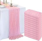 12 Pack 10Ft Pink Cheesecloth Table Runner 23 x 120 Inch | Gauze Rustic Boho by CKIKU