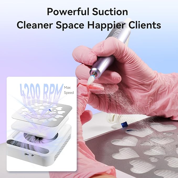 SAVILAND Advanced 4200 RPM Nail Dust Collector: Powerful Suction Nail Fan Dust Collector Touch Screen Display 35 Adjustable Speeds Reusable Filter Nail Collector Tech Must Haves Acrylic Tools & Salon