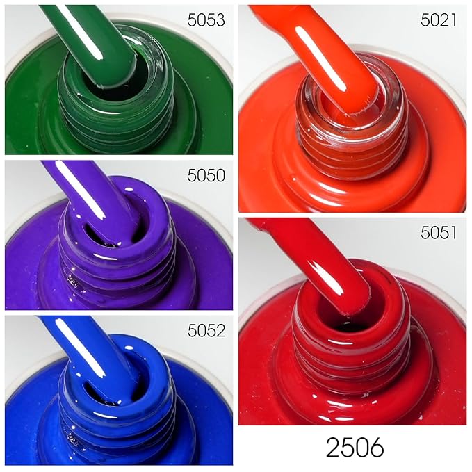 VENALISA Gel Nail Polish Set, 5 Colors 10ML Gel Polish Kit Red Orange Purple Dark Green Navy Blue Color Soak Off Salon Manicure DIY at Home Nail Art For Girls Women