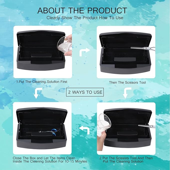 Aifeiter Nail Tool Sterilizer Box,Plastic Sterilizing Tray,The Disinfection Box for Nail Art Tools is Applicable to Nail Art Tools, Tweezers, Hair Salons, Spas and Manicure Equipment-Black