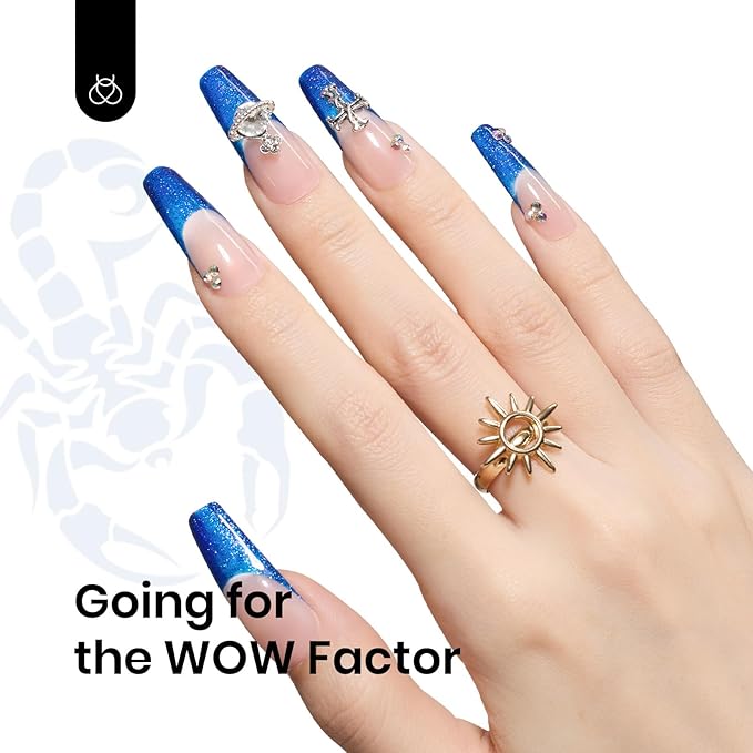 Beetles Glitter Gel Nail Polish, Blue Gel Polish Dark Purple Blue Color Gel Polish Soak Off Gel Nail Art Salon Nail Art DIY Home Nails Gifts for Women Women Manicure, 1 Pcs 15ml