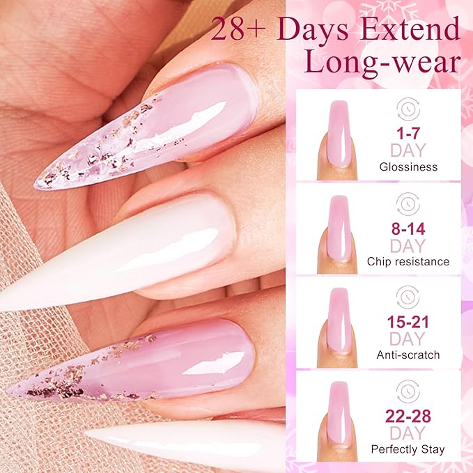 MEET ACROSS Poly Nail Gel 10Pcs Nail Extension Gel Set and Nail Extension Starter Kit for Beginners Nail Art DIY Home Gifts for Women (SET-6, 10pcs)