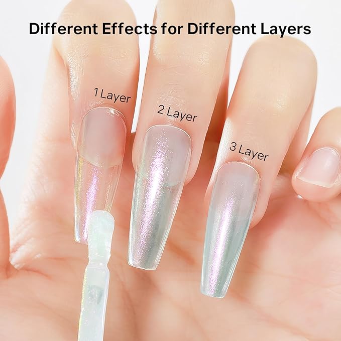 MIZHSE Aurora Green Nail Polish, Quick Dry Shimmer Nail Polish, Air Fast Drying Regular Nail Lacquer Non Gel Oil-based Long Lasting Nail Art Manicure Home DIY