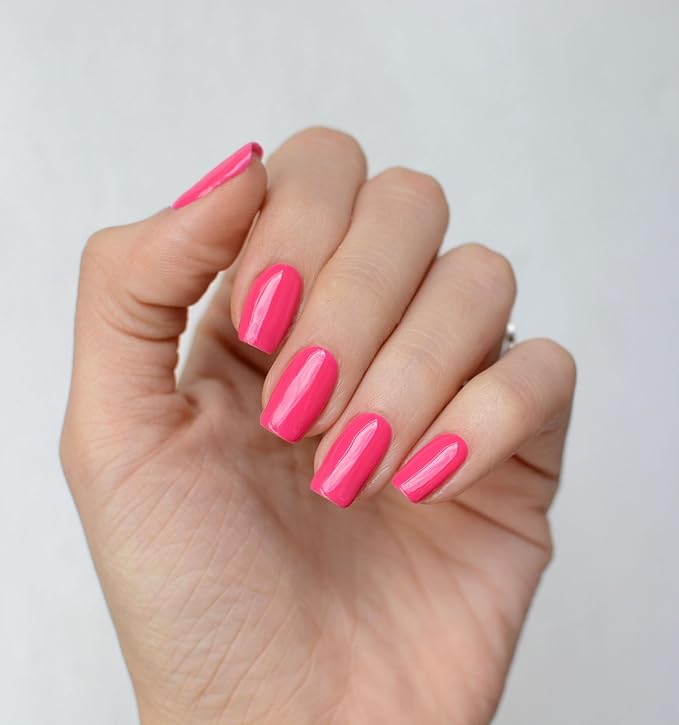 PINK MASK Gel Color Nail Polish Fancy Fucsia 15ml / o.5 oz - UV/LED Gel Polish, Non Wipe, Long Lasting, Soak Off Formula