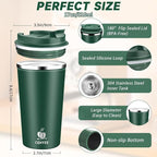Insulated Travel Coffee Mug Reusable Coffee Tumbler Cup - Image 2
