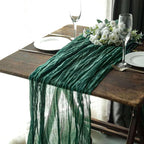 Efavormart 10ft Hunter Emerald Cheesecloth Table Runner - Image 5
