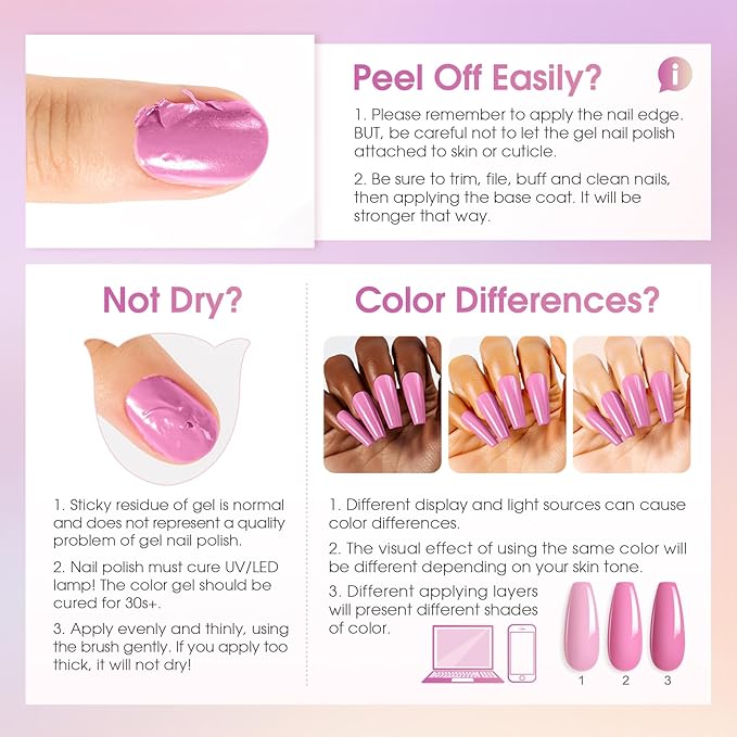 ROSALIND 18PCS Gel Nail Polish Set with Base Top Coat (Glossy Matte and Glitter),14 Colors Pink Red Nude Brown u v Gel Polish Series Soak off Nail Polish Gel Nails Art for Women