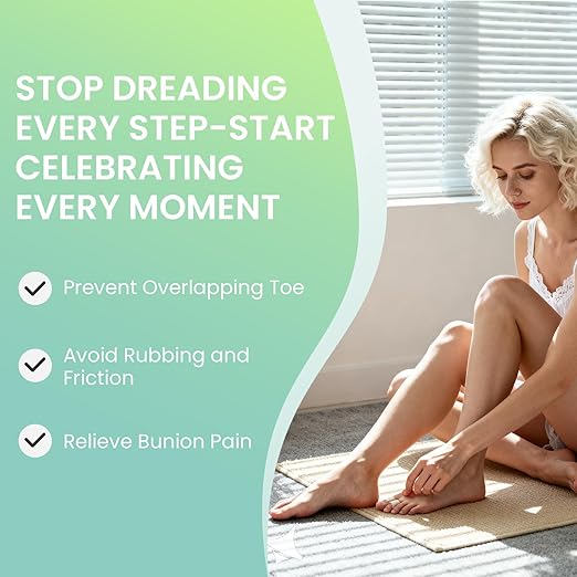 Welnove Bunion Toe Separators for Overlapping Toes - 8 Pcs Toe Spacers & Bunion Corrector for Women Men, Gel Straightener with 2 Loops, Relieves Foot Pain from Big Toe Misalignment