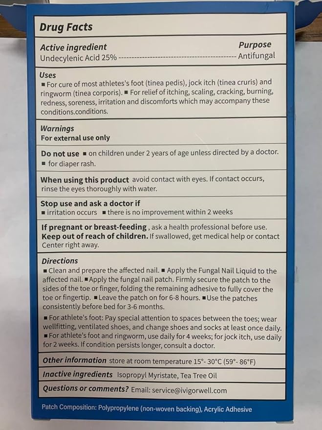Toenail Fungus Treatment Extra Strength: Dual Action Nail Repair Kit for Thick, Brittle or Discolored Nails - 30 ml Nail Repair Gel with 25% Undecylenic Acid - (Medium) 32 Fungal Nail Patches