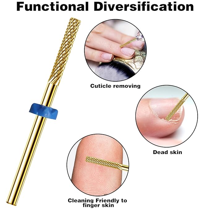 2Pcs Nail Drill Bits, Carbide Drill Bits Remover Cuticle Bit for Nail Drill Cleans Dead Nail Supplies, Drill Bits Nail Tech Suitable for Electric Nail File Nail Bits Cuticle Drill Bits for Nails