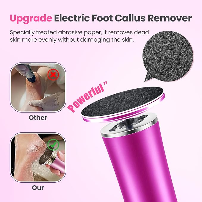 Electric Foot Callus Remover with 36 in 1 Pedicure Kit | Adjustable Speed | Mini Portable | 60 Pcs Sandpaper Discs | Professional Electric Callus Remover for Feet for Dead Skin and Calluses