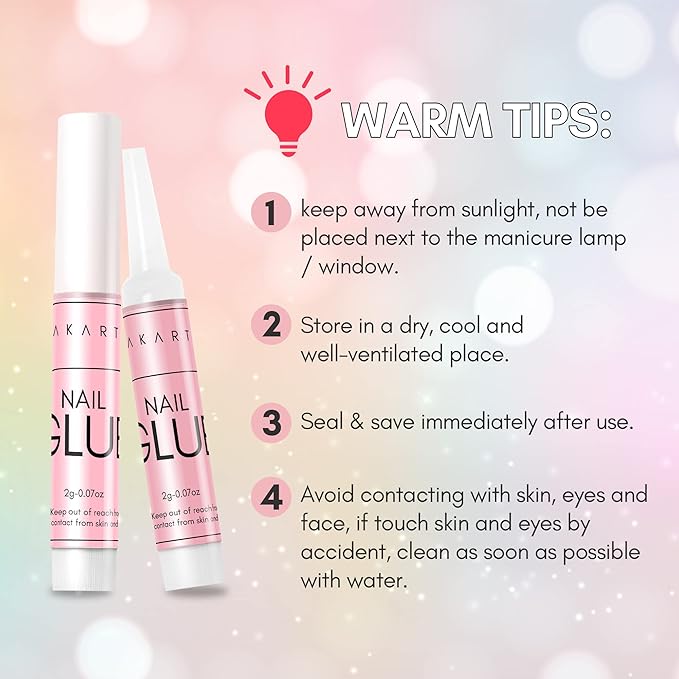 Makartt Super Strong Nail Glue: 100PCS Long Lasting Professional Adhesive for Acrylic and Press on Nails Repair, 0.07oz Supplies for DIY Salon and Home Use