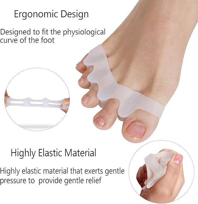 Toe Separators & Spacers,Use for Health & Beauty Pedicures,Plantar Fasciitis, Hammer Toes, Claw Toes & Other Foot Conditions,Pedicures for Men and Women(2 Pcs) - White