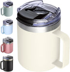 12oz Insulated Travel Coffee Mug by ALOUFEA