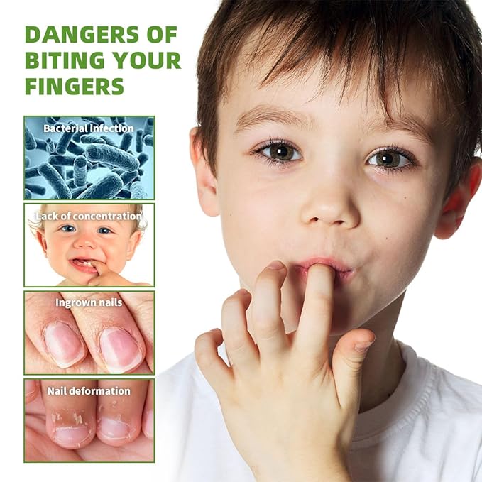 Nail Biting Prevention for Kids & Adults - Anti-Nail Biting Pen, Bitter Tast Nail Polish, 2-in-1 Nail Strengthener & Repair, Thumb Sucking Deterrent