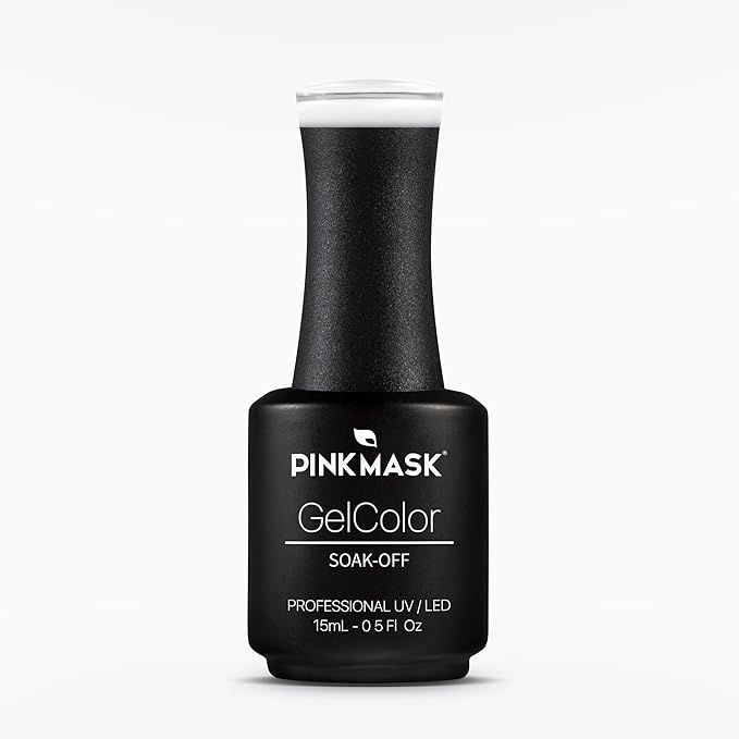 PINK MASK Gel Color Nail Polish White Tips 15ml / o.5 oz - UV/LED Gel Polish, Non Wipe, Long Lasting, Soak Off Formula