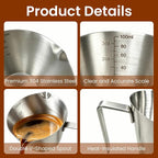10 Pc Stainless Steel Espresso Shot Cups, 3.4oz/100ml, V-Shaped Mouth - Image 4