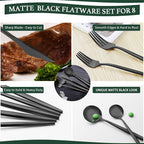 40-Piece Matte Black Silverware Set - Image 5
