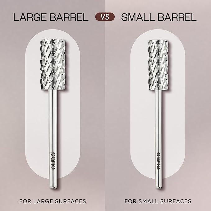PANA Flat Top Large Barrel 3/32" Shank Size - (Silver, 4X Coarse Grit) - Fast remove Acrylic or Hard Gel Nail Drill Bit for Manicure Pedicure Salon Professional or Beginner