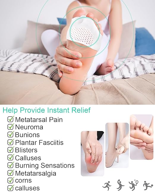 3 Pairs Metatarsal Pads Toe Spacers Separators for Bunion Correction, Soft and Breathable Foot Cushion Hammertoe Corrector for Women Men Feet Relief