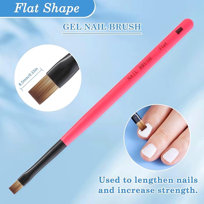 3PCS Nail Clean Up Brushes for OPI Nail Polish Remover, Brushes for Cleaning Polish Mistakes on the Cuticles, Acetone Resistant Nail Brushes for Nail Art and Designs（BB Pink ）