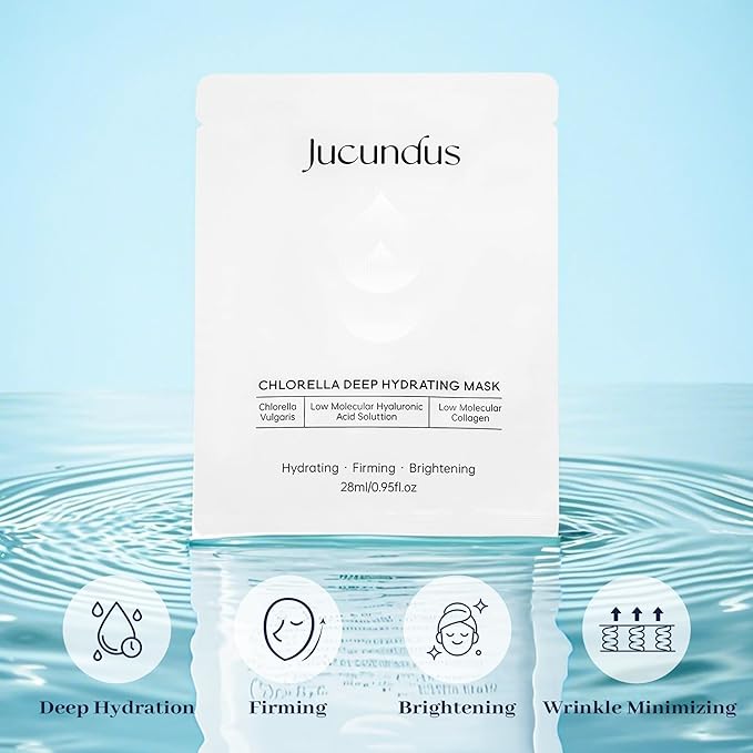 Chlorella Deep Hydrating Mask,with Bio-Collagen,Hyaluronic Acid and Chlorella | Sheet Facial Mask Skincare | Improves Hydrating,Firming,Glowing | Skin moisturizer masks,1count