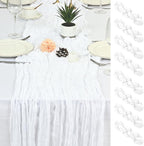 8 Pack White Cheesecloth Table Runner 17x108 inch Boho Gauze Cheese Cloth Table by Unknown