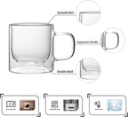 NIRA.Z Double Wall Glass Coffee Mugs Set of 4, 12 oz Insulated Borosilicate - Image 3