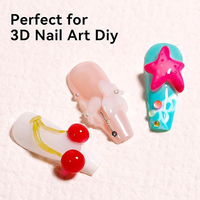 Solid Builder Gel for Nails 3PCS, Clear White Pink 3D Sculpting Hard Gel for Nail Art Non-Stick Hand, for Modeling, Sculpture, Nail Extension UV/Led Manicure DIY At Home 18g*3Colors