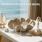 Scalloped Decorative Bowl, 12.6" Shell Ruffle Fruit Bowl Home Decor | Modern - Image 2