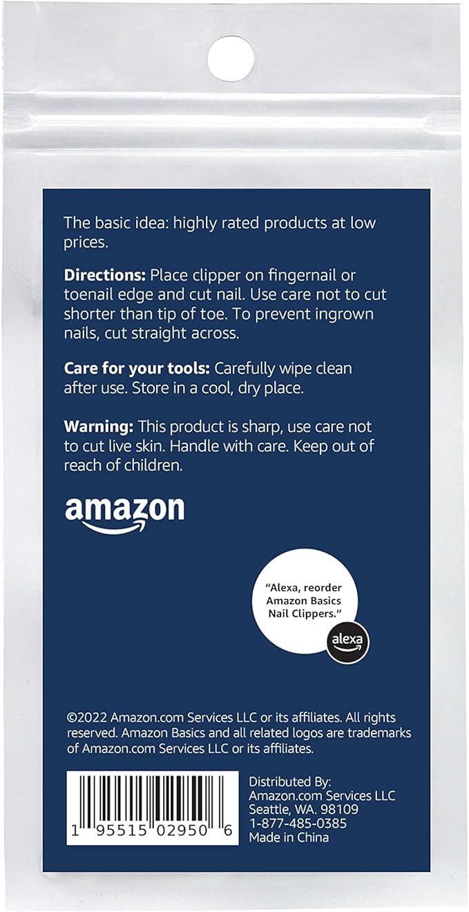 Amazon Basics Toenail Clipper and Fingernail Clipper Set, Black