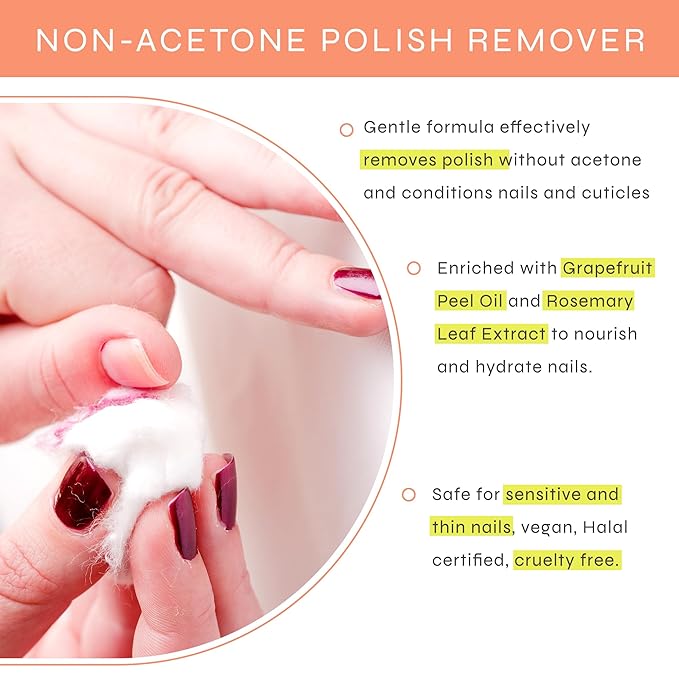 Dr. Dana Non Acetone Nail Polish Remover - Conditions and Hydrates to Prevent Brittle and Dry Nails - Non Toxic with Light Natural Scent