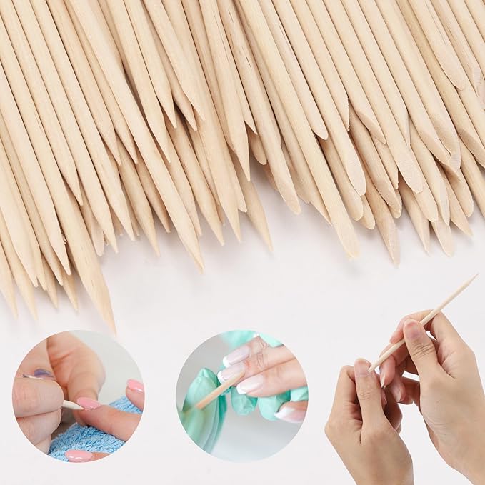 277Pcs Toe Separators Set- Nail Spa Party Tools, Mini Nail Files Buffers Block, Orange Nail Sticks Pedicure Wood Cuticle Pushers