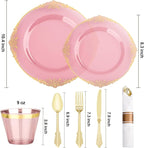 Bestluck 350PCS Burgundy Disposable Dinnerware - Image 2
