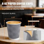 BYSNOW 100 Pack 8 oz Paper Coffee Cups - Image 3