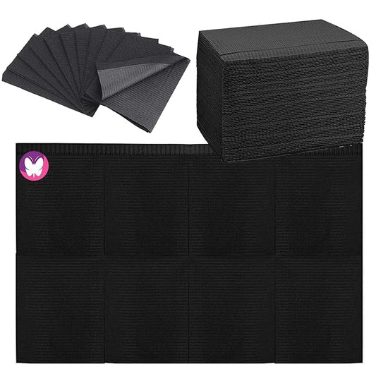 Nail Table Mats Disposable Nail Art Paper Towels,50PCS Black Waterproof 3 Ply Nail Art Paper 13" X 17" Pads for Nail Table Decoration Kit,Nail Art Accessories