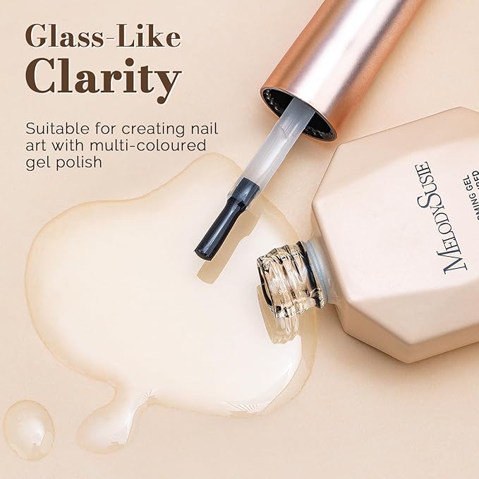MelodySusie Clear Blooming Gel for Nail Design, Marble Watercolor UV Gel Nail Polish, Spreading Effect Sheer Painting Gel Nail Art Supplies, Nail Salon Manicure at Home for Women, 0.53 Fl Oz