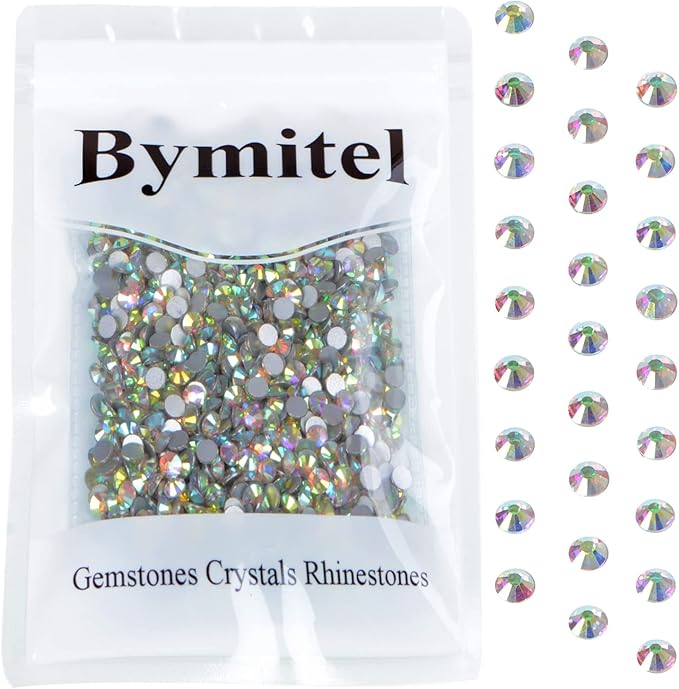 1440PCS Art Nail Rhinestones Non Hotfix Glue Fix Round Crystals Glass Flatback for DIY Jewelry Making with one Picking Pen (ss16 1440pcs, Crystal AB)