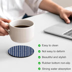 Vintage Striped Coasters Set of 2, Absorbent Coasters - Image 4