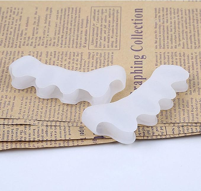 2 Pair Bunion Cushion Toe Separators for kids, Bunion Toe Spacers with Separator for Big Toe, Silicone Toe Spacer Crooked Toes Gel Shield for Relieve Foot Pain Hammer Toes Straightener Overlapping Toe