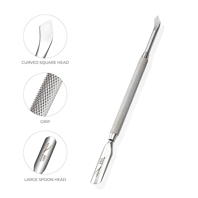 NGHIA Pusher - S-511 (Stainless Steel) | Double–Ended Ingrown Nail Treatment and Cuticle Pusher | Premium Quality for Nail Care | Ergonomic Design | Suitable for Professional & Home Use