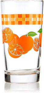 Libbey Vintage Juice Drinking Glasses Set of 4, Retro Fruit Design Glass Cups - Image 9