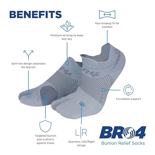 OrthoSleeve Bunion Relief Socks, Patented Split-Toe Design, Cushioned Bunion Socks For Women & Men, Toe Separator to Relieve Pain & Reduce Friction