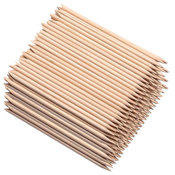 600 Pcs Orange Sticks for Nails - Borogo Orange Wooden Nail Sticks Double Sided Multi Functional Cuticle Pusher Remover Manicure Pedicure Tool