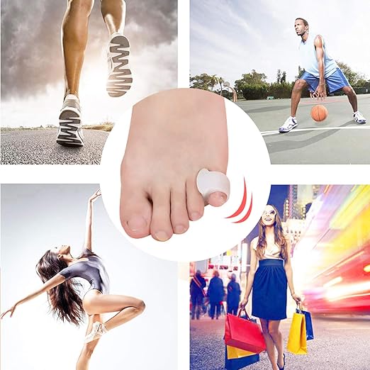 10 Pcs Pinky Toe Splint, Gel Toe Separators, Little Toe Straightener Hammer Toe for Men Women Walking, Running, Overlapping, Bunion Corrector and Bunion Relief