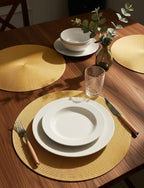 FunWheat Round Braided Placemats Set of 6 Table Mats - Image 3