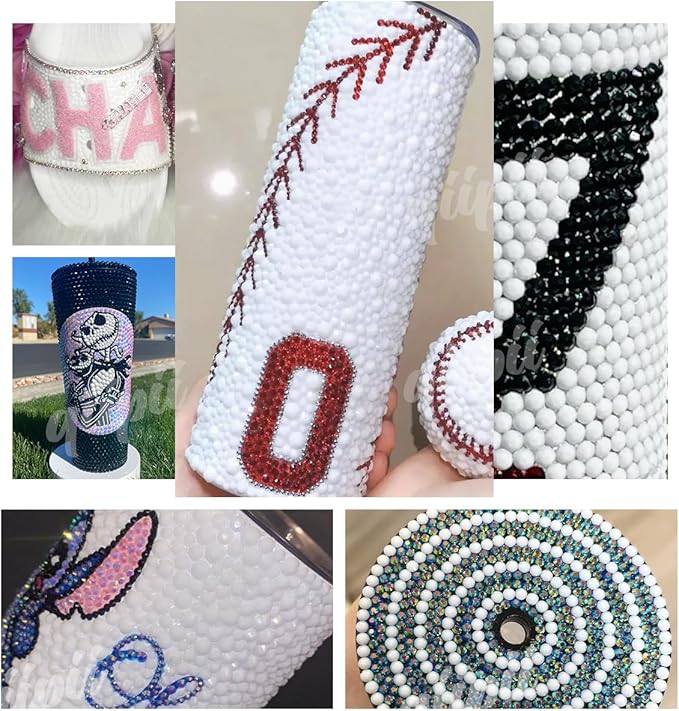 28 Types Black White Silver Clear Jelly Resin Rhinestones w B7000 Glue for Bedazzling Crafting 3-6mm Flatback Stones Gems Diamonds Crystals for Face Makeup Crafts Tumblers Bottles Clothes Shoes